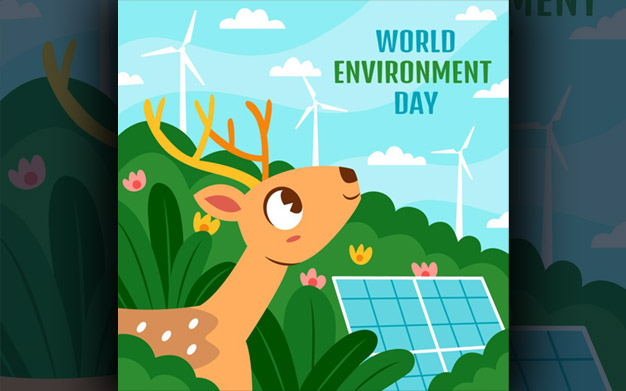 بنر روز محیط زیست - Hand drawn world environment day