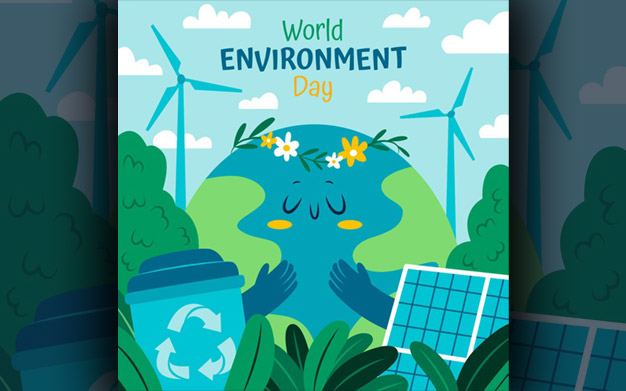 بنر روز محیط زیست - Hand drawn world environment day