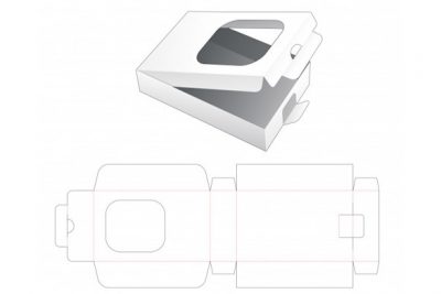 قالب تیغ دای کات جعبه محصول - Retail packaging with window