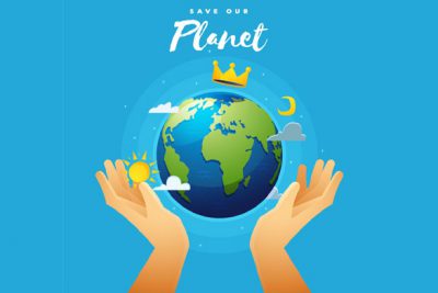 بنر مفهومی محافظت از زمین - Save the planet concept