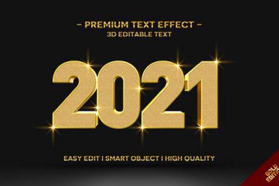 افکت متن 3بعدی طلایی - 3d gold text style effect