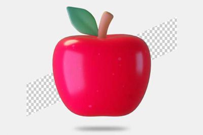 آیکون 3 بعدی سیب - 3d render apple icon