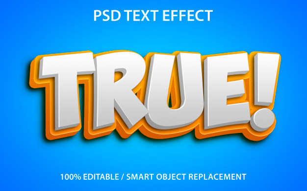 افکت متن 3بعدی فانتزی - Editable text effect true premium