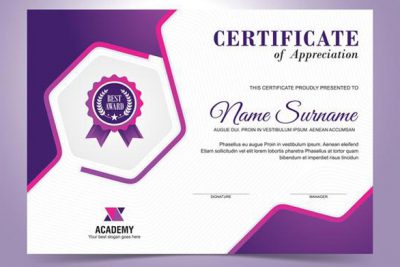 گواهینامه بنفش زیبا - Elegant purple certificate