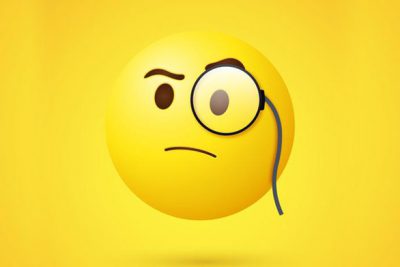 ایموجی صورت با ذره بین - Emoji face with monocle or 3d emoticon