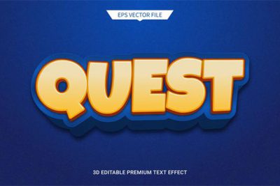 افکت متن 3 بعدی و فانتزی - Game and quest 3d editable text
