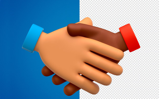 آیکون و کاراکتر 3 بعدی دست دادن - Handshake emoji isolated