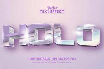 افکت متن 3 بعدی هولوگرافیک - Holographic iridescent color text effect