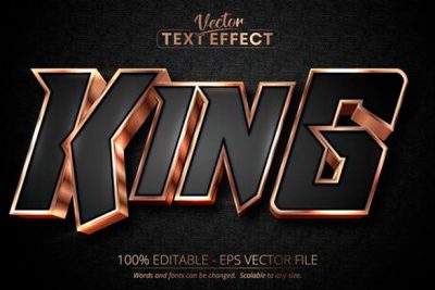 افکت متن برنزی براق - King editable text effect