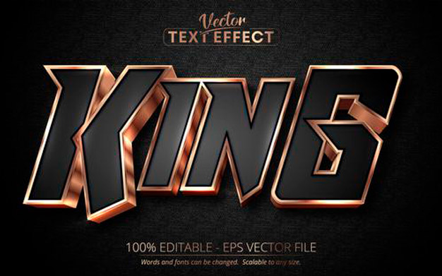 افکت متن برنزی براق - King editable text effect