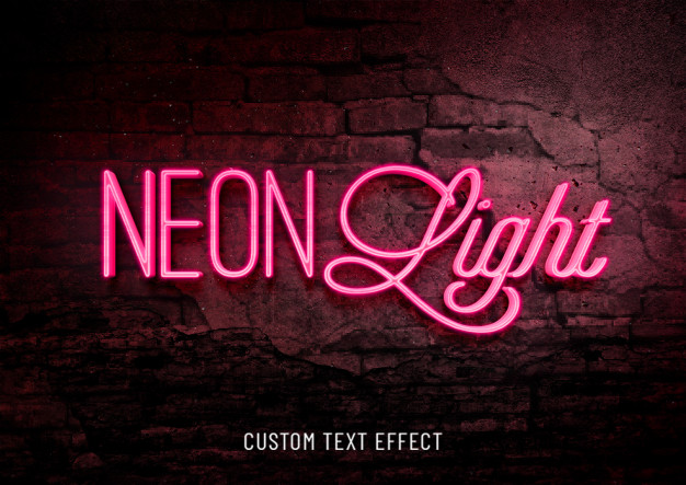افکت متن نئونی - Neon light custom text effect