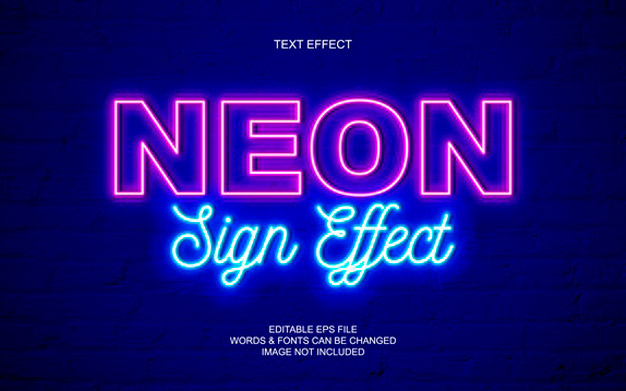 افکت متن نئونی - Neon sign text effect