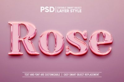 افکت متن 3بعدی رزگلد لاکچری - Rose gold luxury smart object