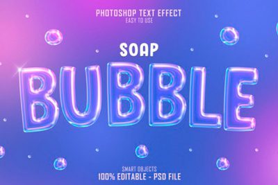افکت متن 3بعدی حبابی فانتزی - Soap bubble 3d text style effect