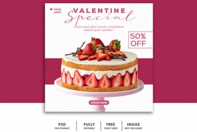 بنر طرح ویژه ولنتاین مناسب اینستاگرام - Special valentine sale post