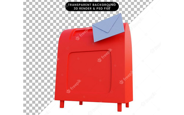 آیکون 3 بعدی صندوق پستی - 3d simple object mail box