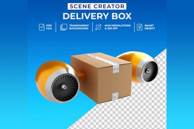 آیکون 3 بعدی جعبه تحویل سریع - Creative 3d fast delivery box