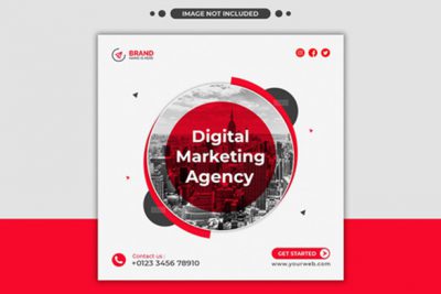 بنر بازاریابی دیجیتال - Digital marketing social media web banner