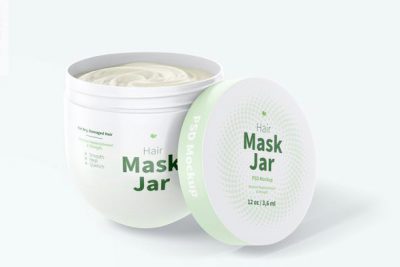 موکاپ طرح شیشه ماسک مو - Hair mask jar mockup