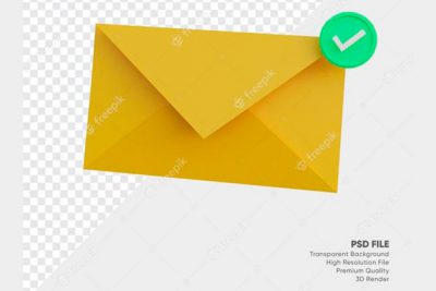 آیکون 3 بعدی صندوق ورودی تایید شده - Verified inbox 3d icon