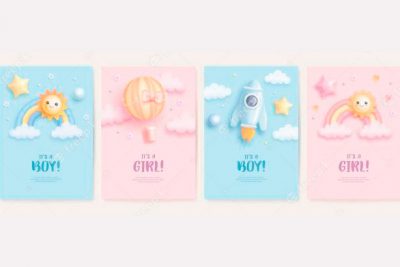 بنر وبسايت پسرونه - Baby shower card collection