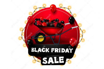 بنر حراج جمعه سیاه - Black friday sale red circle discount banners