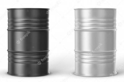 وکتور بشکه های فلزی سیاه و سفید - Black white metal barrels on white background