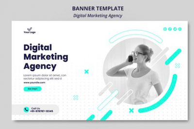 بنر آژانس بازاریابی دیجیتال - Digital marketing agency banner theme