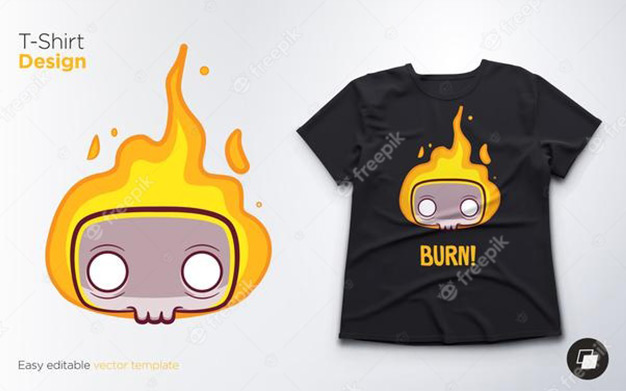 طرح جمجمه روی تيشرت - Funny skeleton design for t-shirts