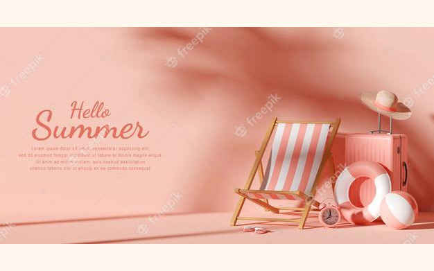 بنر طرح تابستانی - Hello summer design template