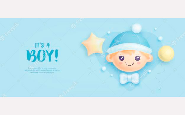 بنر وبسايت پسرونه - Its a boy baby shower invitation