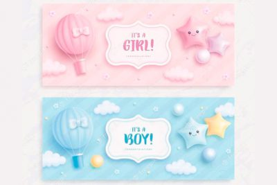 بنر وبسايت بچگونه - Its a boy or girl baby shower banners