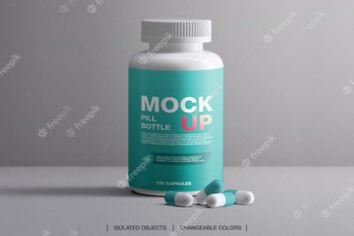 موکاپ بطری قرص - Mockup of pill bottle