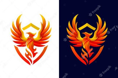 لوگو شیلد و سپر ققنوس - Phoenix shield logo
