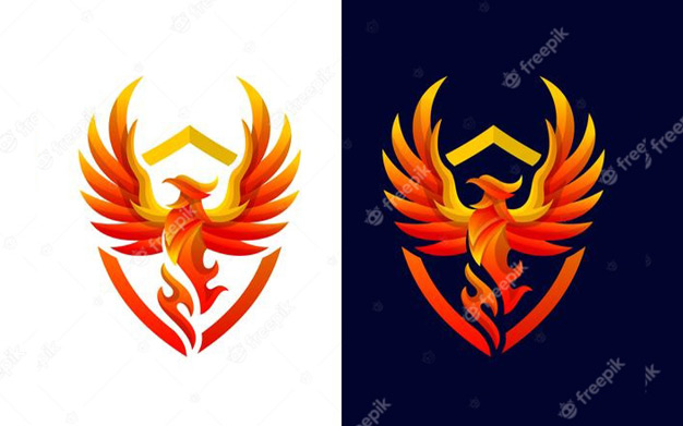 لوگو شیلد و سپر ققنوس - Phoenix shield logo
