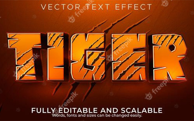 افکت متن ببری - Tiger text effect editable wild and jungle text style