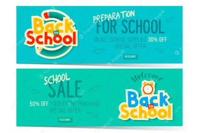 بنر بازگشت به مدرسه - Back to school sale banners