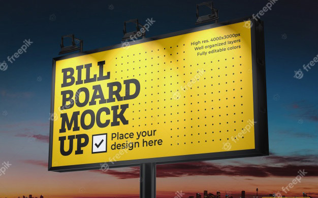موكاپ تابلو تبلیغاتی - Billboard mockup