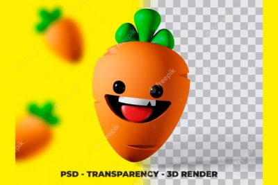 آیکون 3 بعدی هویج - Carrot vegetable with transparency background