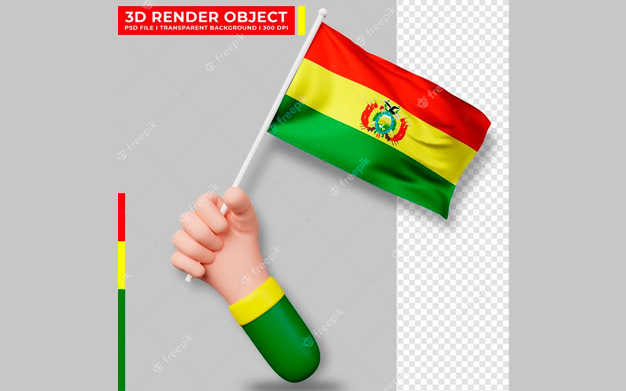 دست و پرچم بولیوی - Cute illustration of hand holding bolivia flag