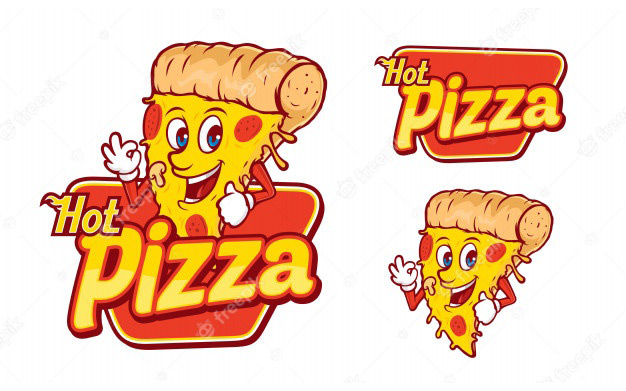 لوگوی پیتزا خوشمزه - Delicious hot pizza italian foods logo template