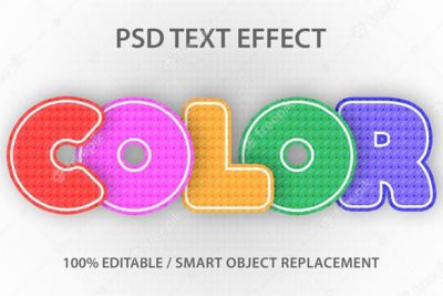 افکت متن فانتزی - Editable text effect color paper premium
