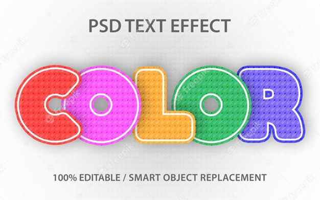 افکت متن فانتزی - Editable text effect color paper premium