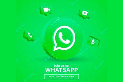 لوگو 3 بعدی واتساپ - Join us on whatsapp with 3d logo in modern circle