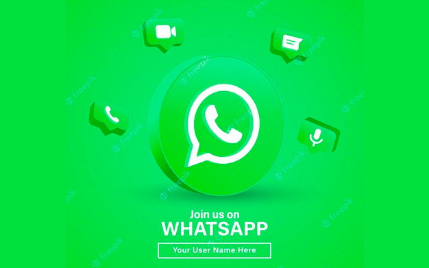 لوگو 3 بعدی واتساپ - Join us on whatsapp with 3d logo in modern circle