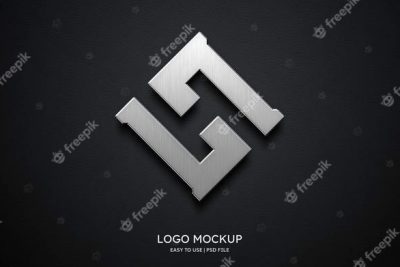موکاپ لوگو روی چرم مشکی - Logo mockup on black leather