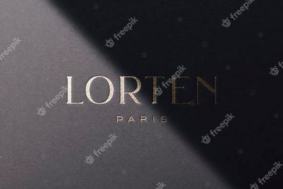 موكاپ لوگو کاغذ طلای لوکس - Logo mockup luxury paper gold