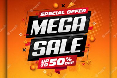 بنر حراج ویژه بزرگ - Mega sale special offer square design