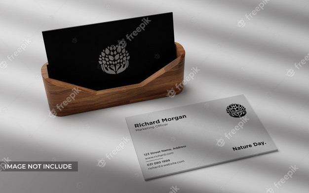 موكاپ کارت ویزیت مینیمال - Minimal business card mockup stack of business cards