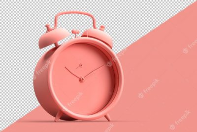 تصویر مینیمالیستی از ساعت زنگ دار - Minimalistic illustration of vintage alarm clock